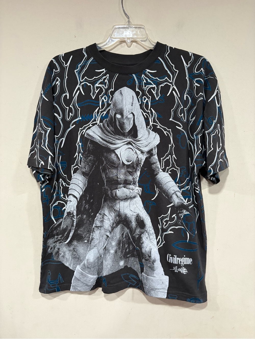 Civil Regime Marvel Zombies Moon Knight Oversized Tee in Vintage Ashes Large